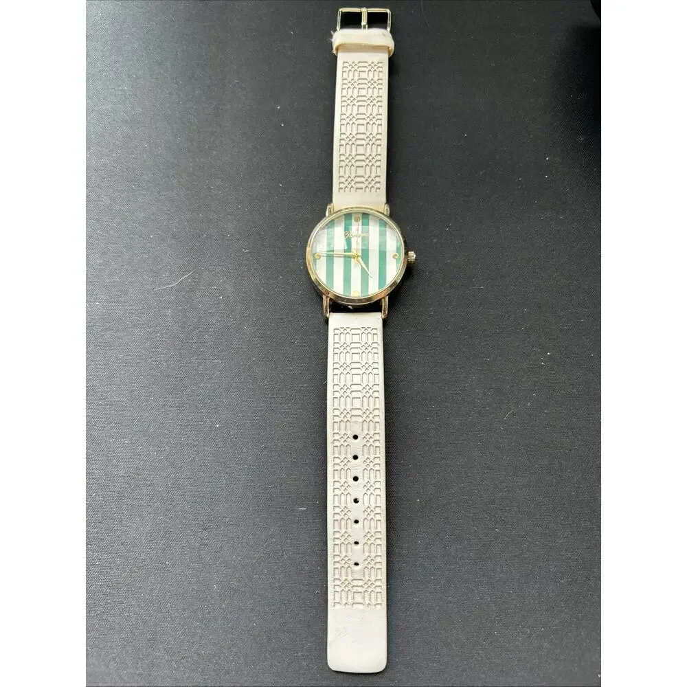 Geneva Green And White Dial Gold Tone Case Women’s Quartz Watch